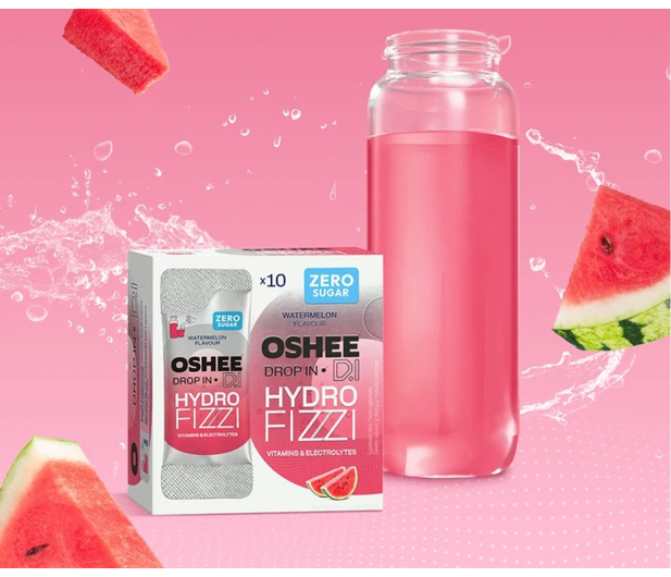 OSHEE Proszek musujący DROP IN Hydrofizzi arbuz 10 saszetek - 1546754 - zdjęcie 4